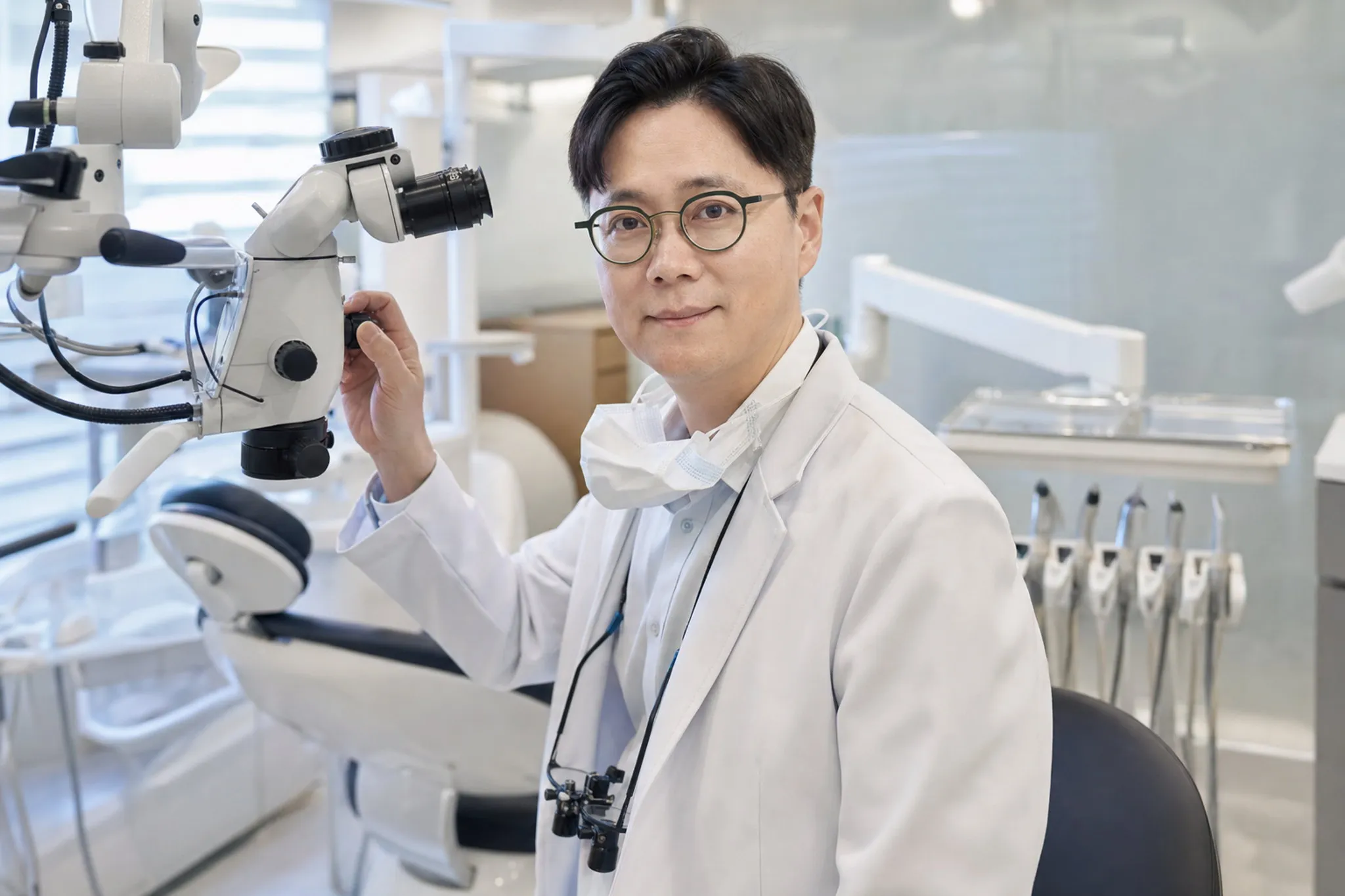현미경 진료. 크게 볼수록 덜 깎습니다 (연출 이미지)