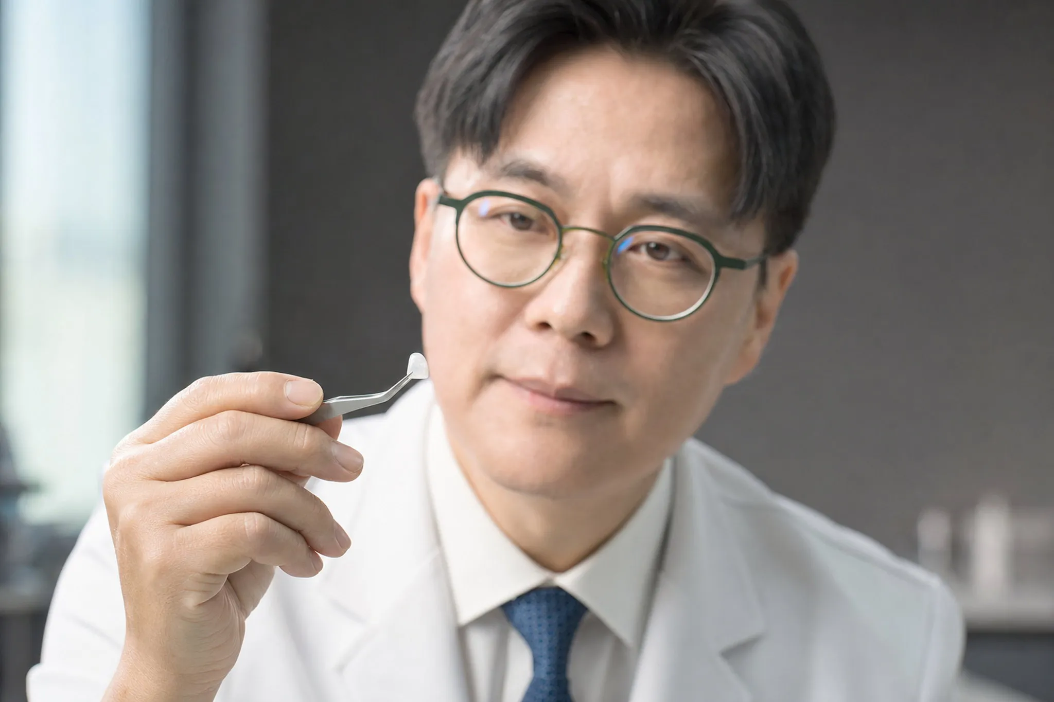 얇은 세라믹 쉘. 빛이 지나가는 두께를 확인합니다 (연출 이미지)