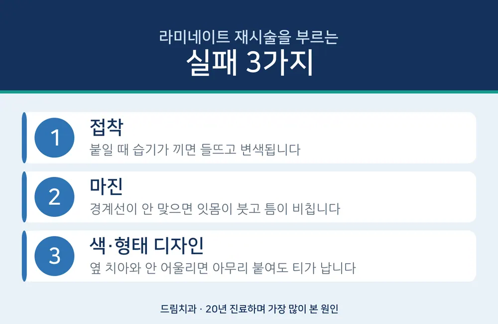 라미네이트 실패, 재료가 아니라 누구한테 받았느냐에서 갈립니다 본문 사진 2
